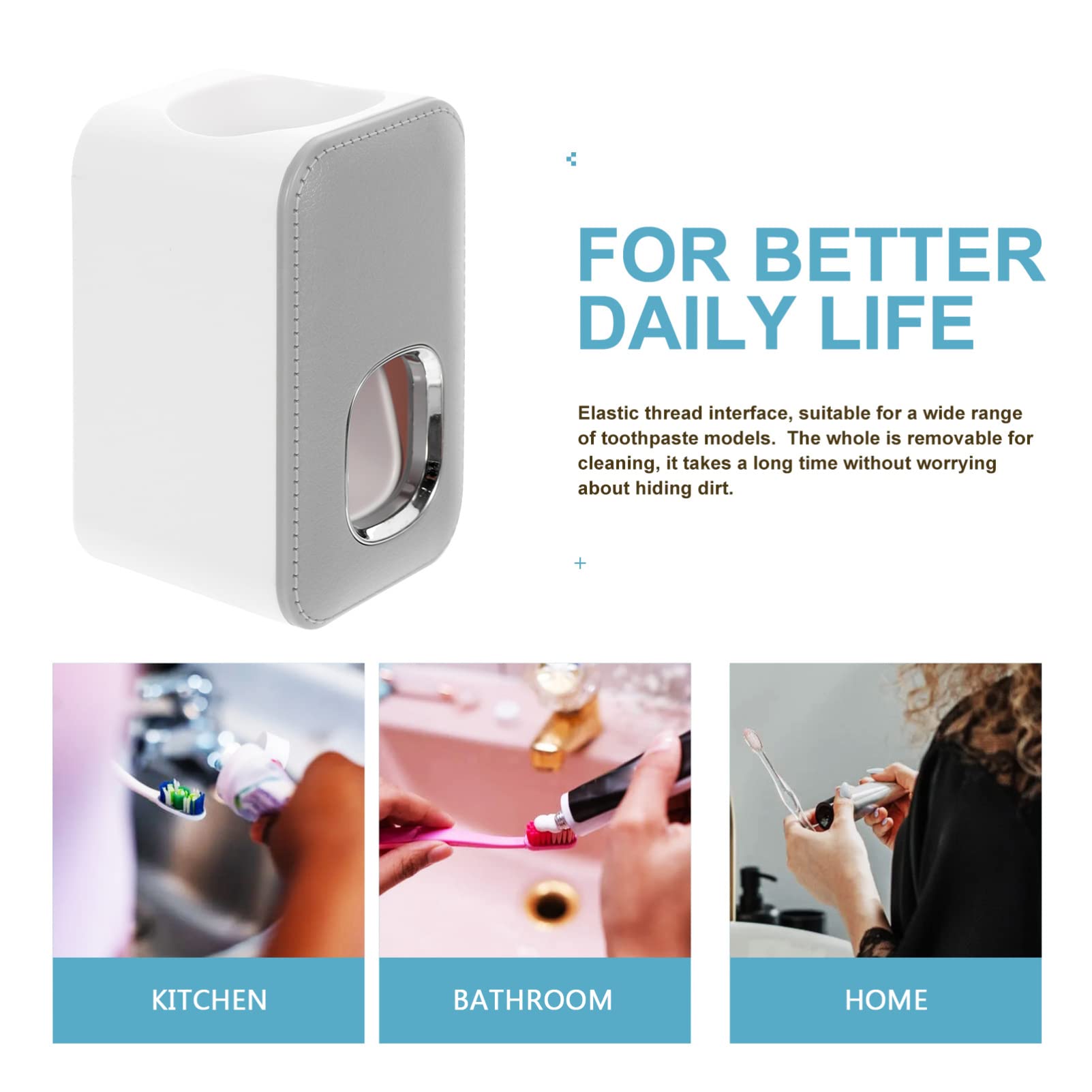 TOPBATHY 3pezzi Dispenser Automatico Di Dentifricio Strumento Pratico Per Squeezer Installazione Senza Chiodi Design Compatto Per Uso Domestico Bagno
