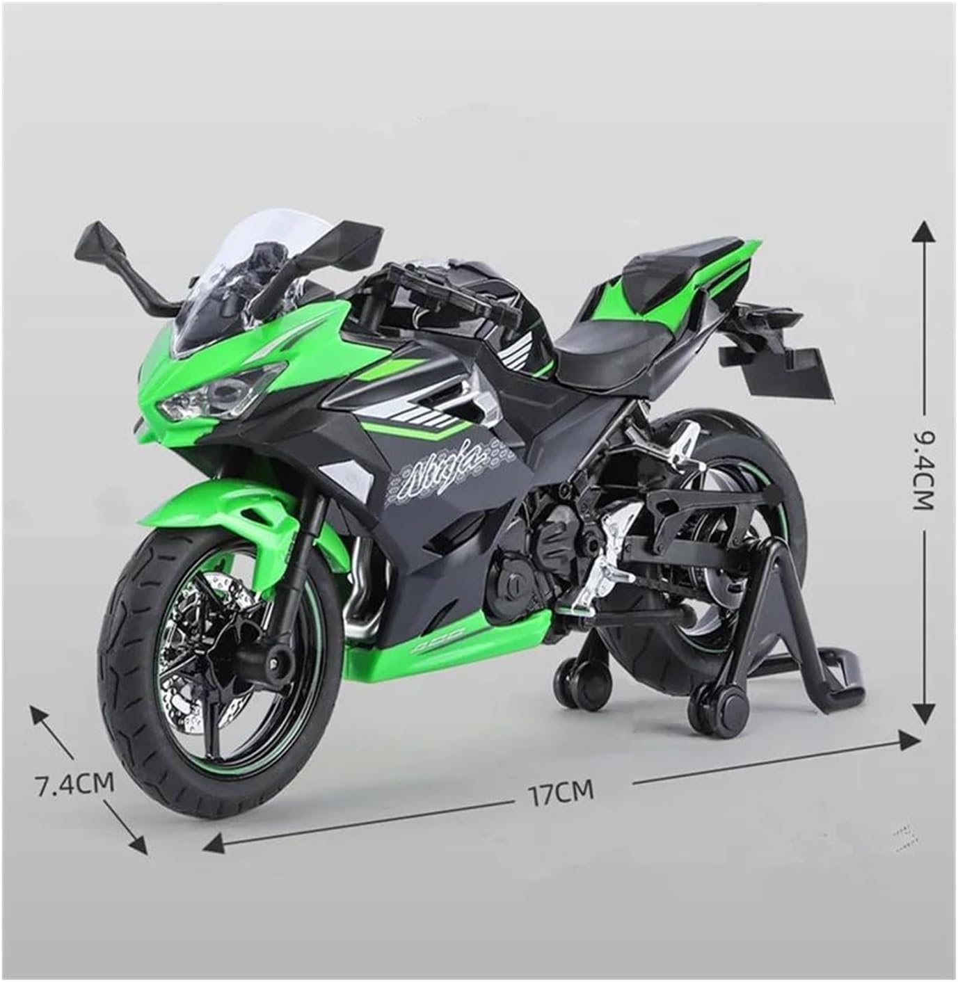 Mini Simulation Motorcycle Toys 1:12 for Kawasaki Ninja 400 Alloy Sports Motorcycle Model Children's Gift Adult for Boys(Gray)