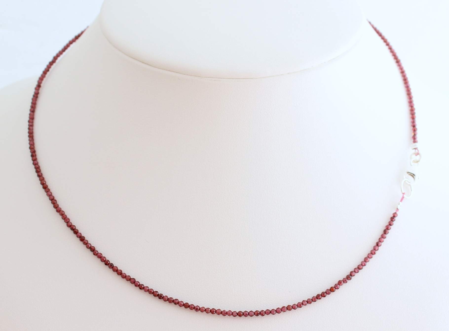 Rhodolith Kette Edelstein fein geschlifen Granat Collier ca. 45 cm lang