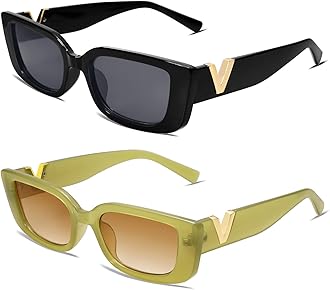 Allarallvr Rectangle Sunglasses for Women 90s Retro Trendy Y2K Classical Vintage Square Shades AR82037