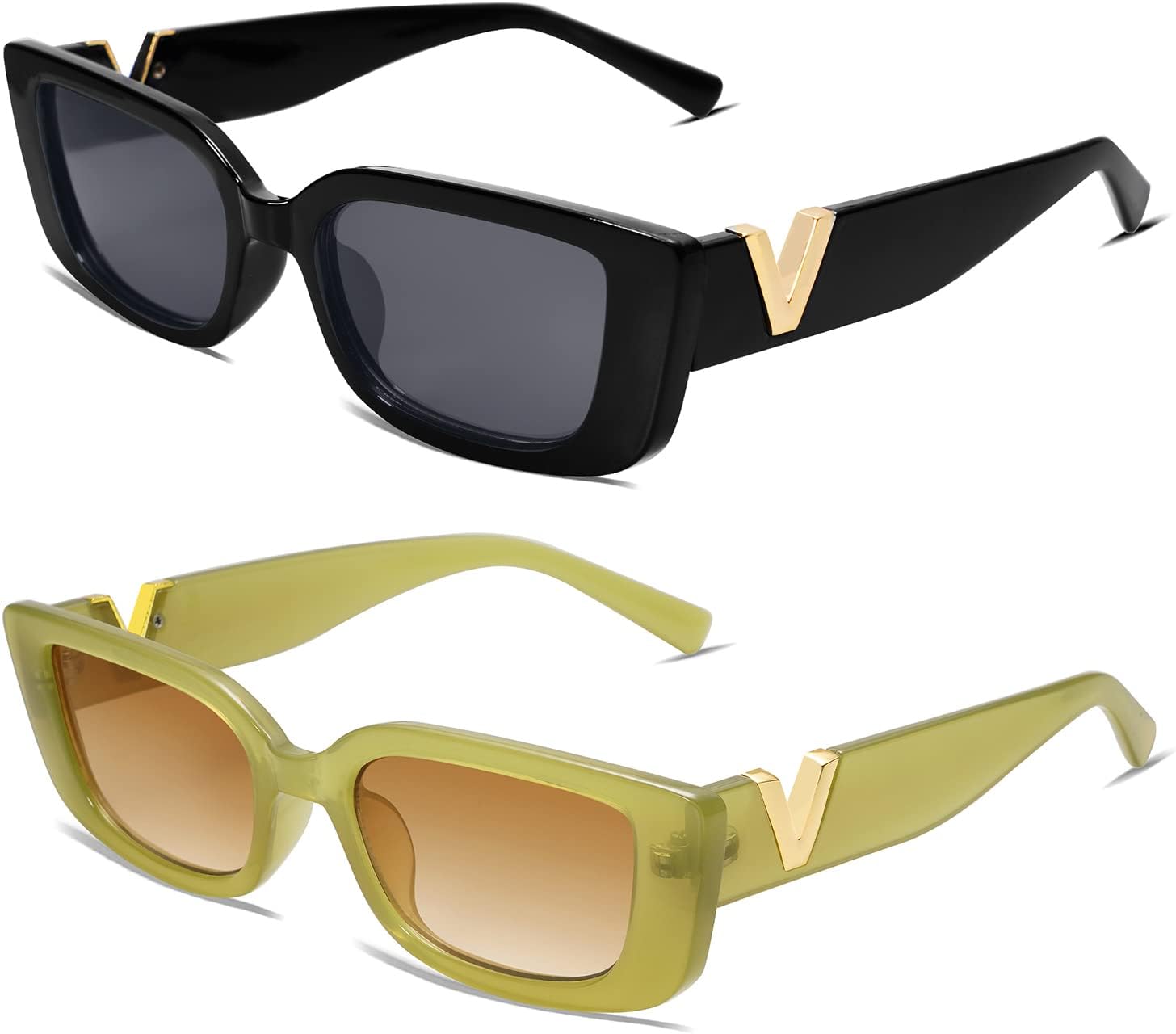 Allarallvr Rectangle Sunglasses for Women 90s Retro Trendy Y2K Classical Vintage Square Shades AR82037