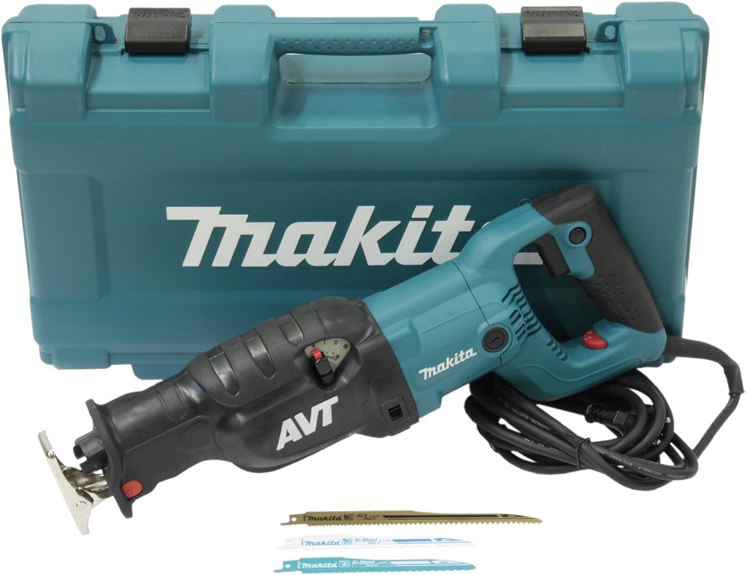 Makita Jr3070Ct Piła, Czarny/Niebieski, 550 mm x 130 mm x 310 mm & Makita P-83945 zestaw brzeszczotów do piły szablastej