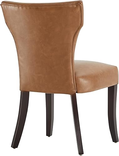 Miniatura 5 de Watson & Whitely Juego de 2 sillas tapizadas de cocina y comedor con respaldo bajo, sillas de comedor de piel sintética con patas de madera maciza,