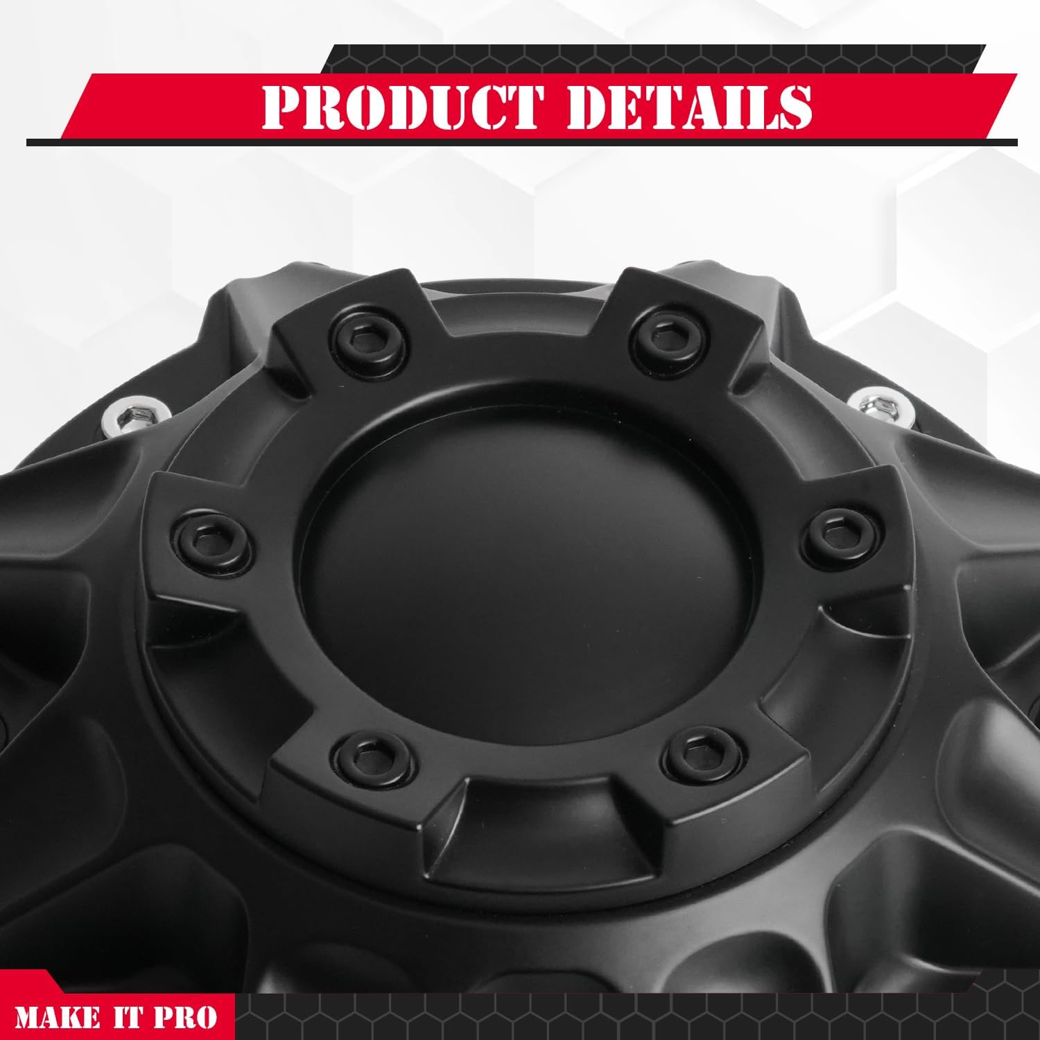 KitsPro Center Cap for Pro Comp Series 48 & Ballistic 845 Morax Rim — Matte Black, Pack of 1