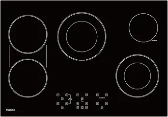 30 Inch Electric Cooktop 5 Burners, ETL & FCC Certificated, Sync Burner, Quick Boil, Keep Warm, 9 Heating Level, Timer, Child Lock & Auto Shutdown, Drop-in Electric Stove Top,Gloss Black