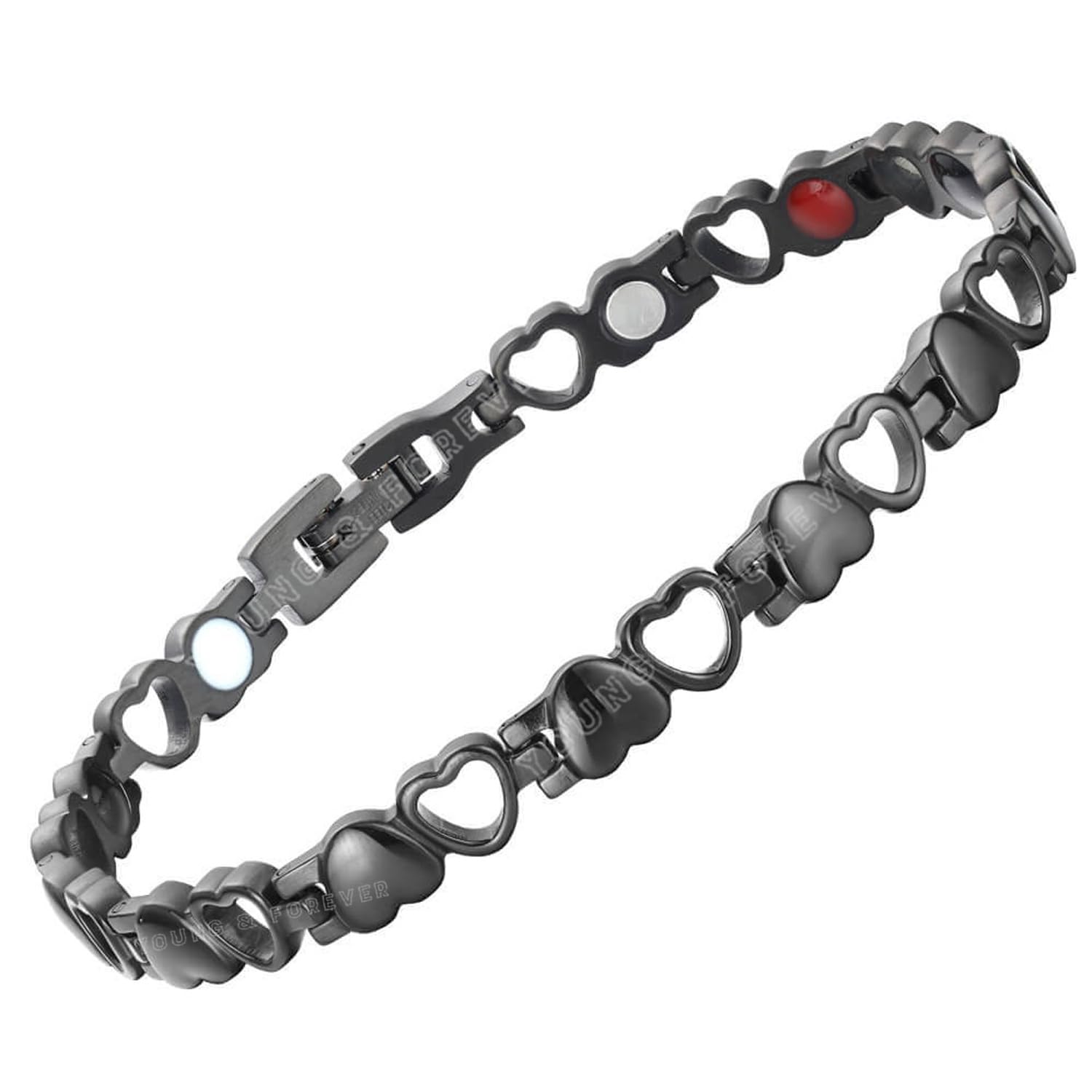 Young & Forever Bio Magnetic Latest Therapy Double Ton Titanium Metal Bracelet For Men & Women Health Magnetic Field Therapy Gifts