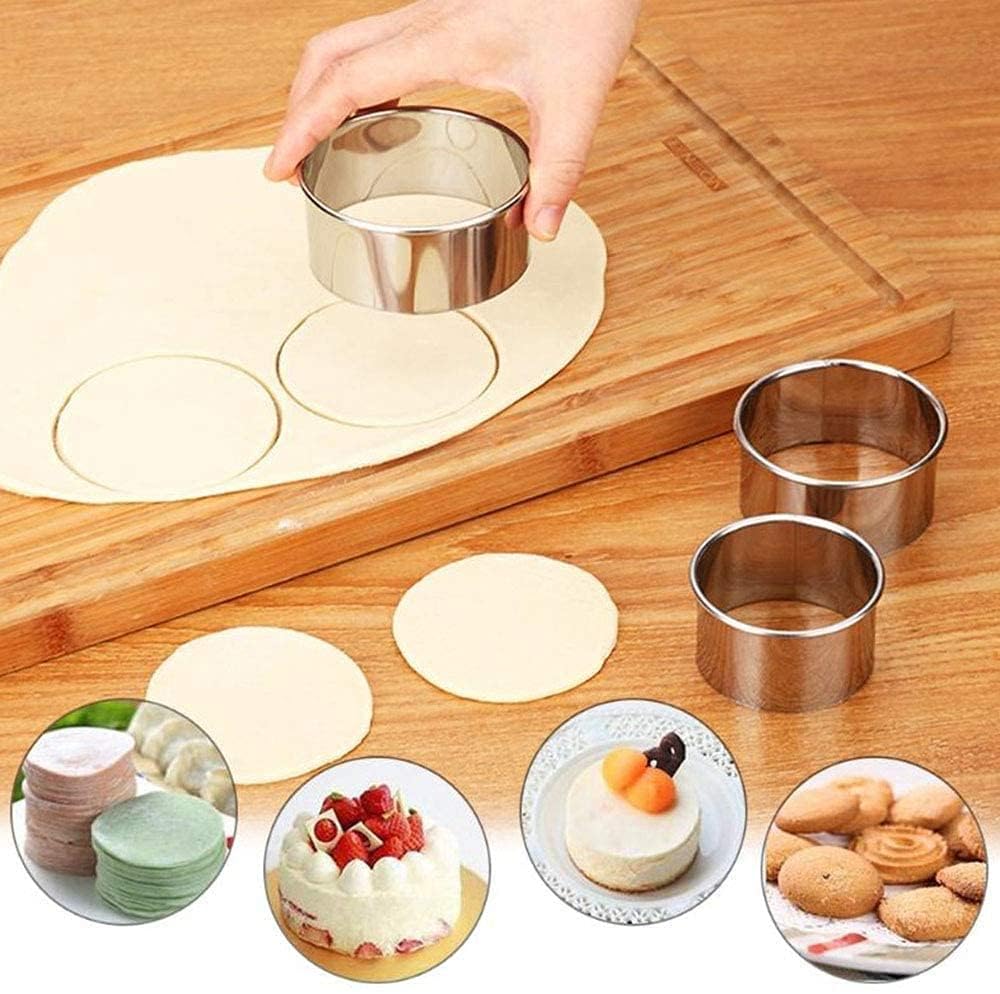 Glitzn 12 Pieces Cookie Cutter Stainless Steel Cookie Cutter with Different Shape with Dough Press Dumpling Samosa Modak Gujiya Pie Mould Maker, Non-Stick Bakeware 4