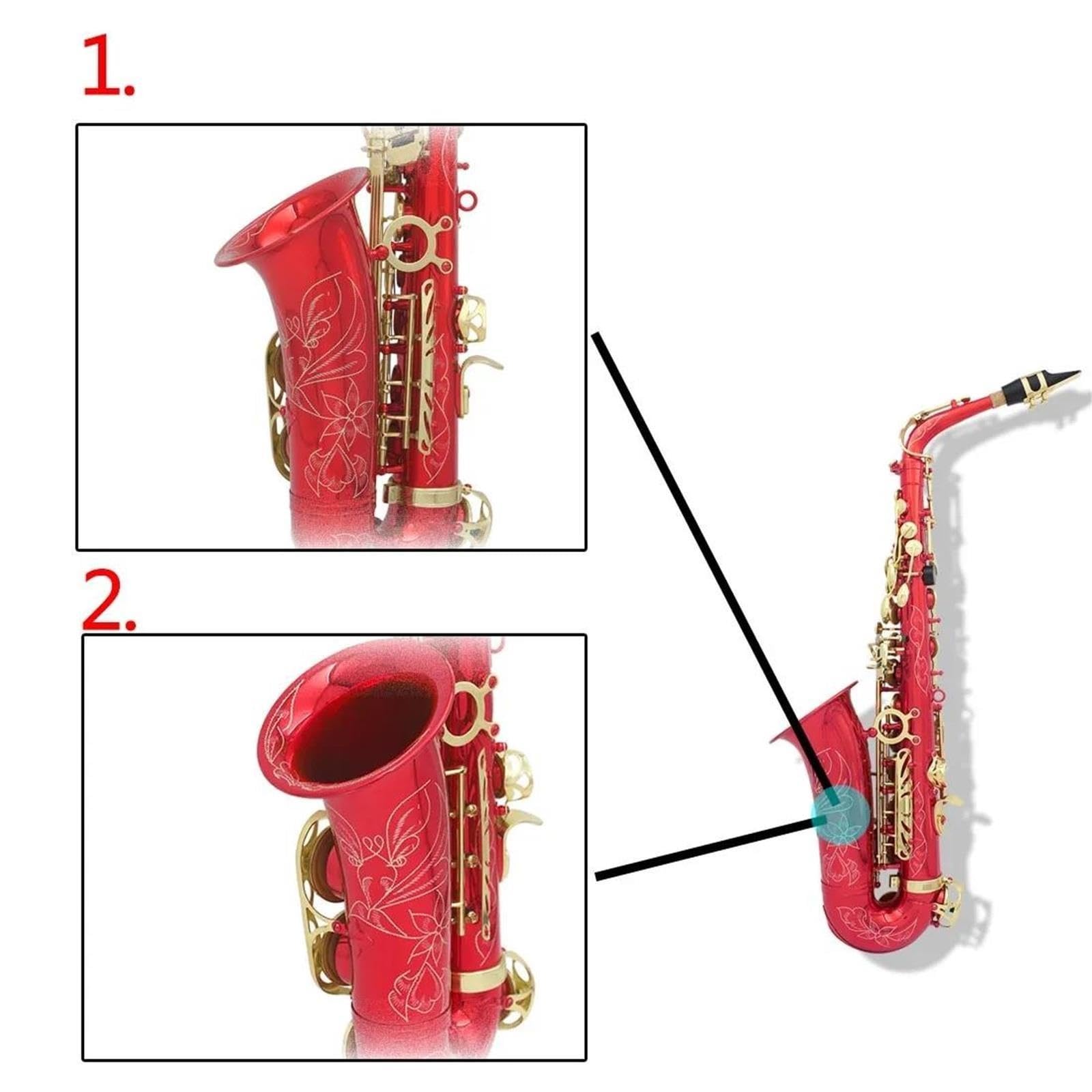 Saxofón Saxofón Alto Adulto Cuerpo Latón Rojo Mib