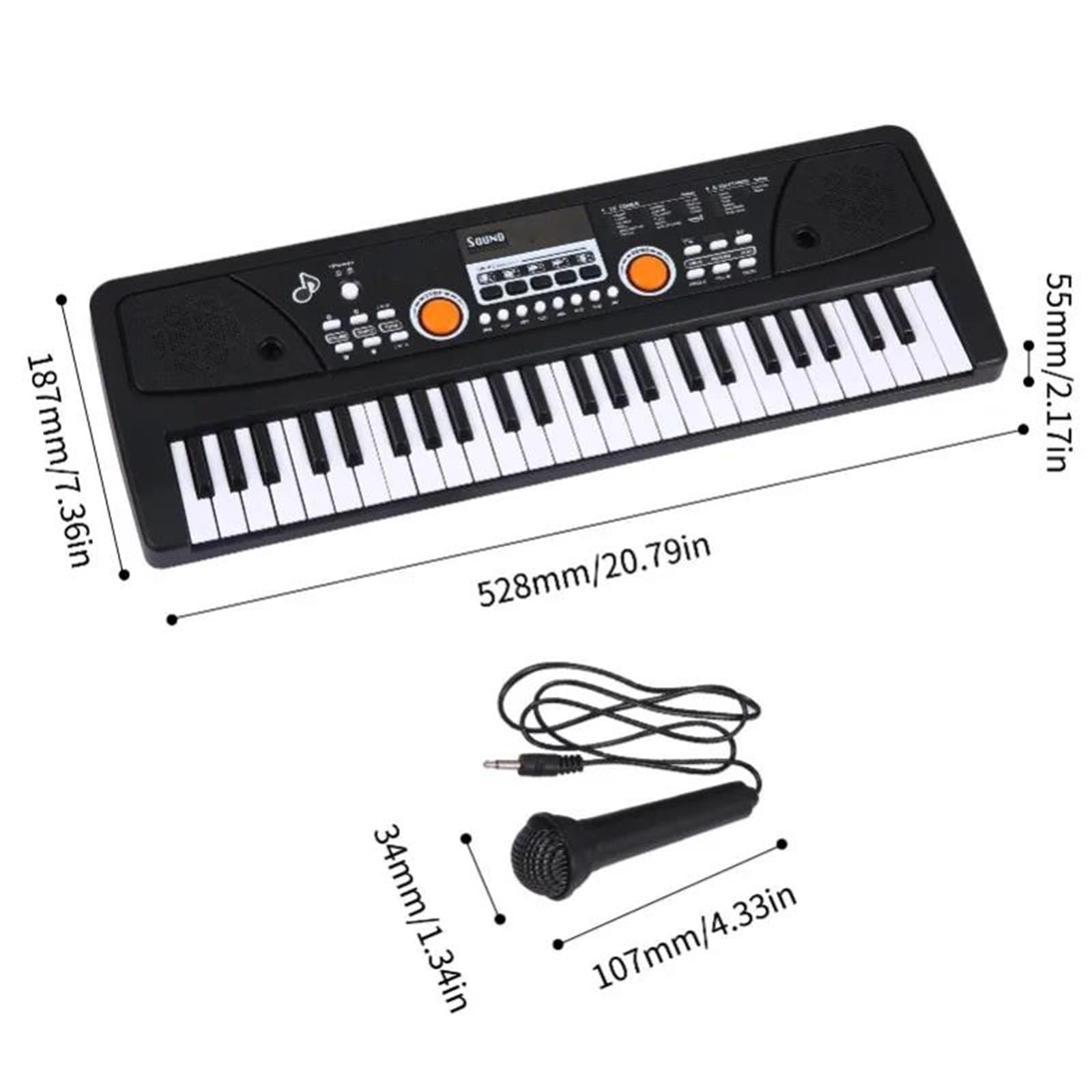 Elektroniczny Instrument Fortepianowy 49 Klawiszy USB Mikrofon Do Pianina Elektrycznego Muzyka Cyfrowa 16 Tonów 8 Rytmów