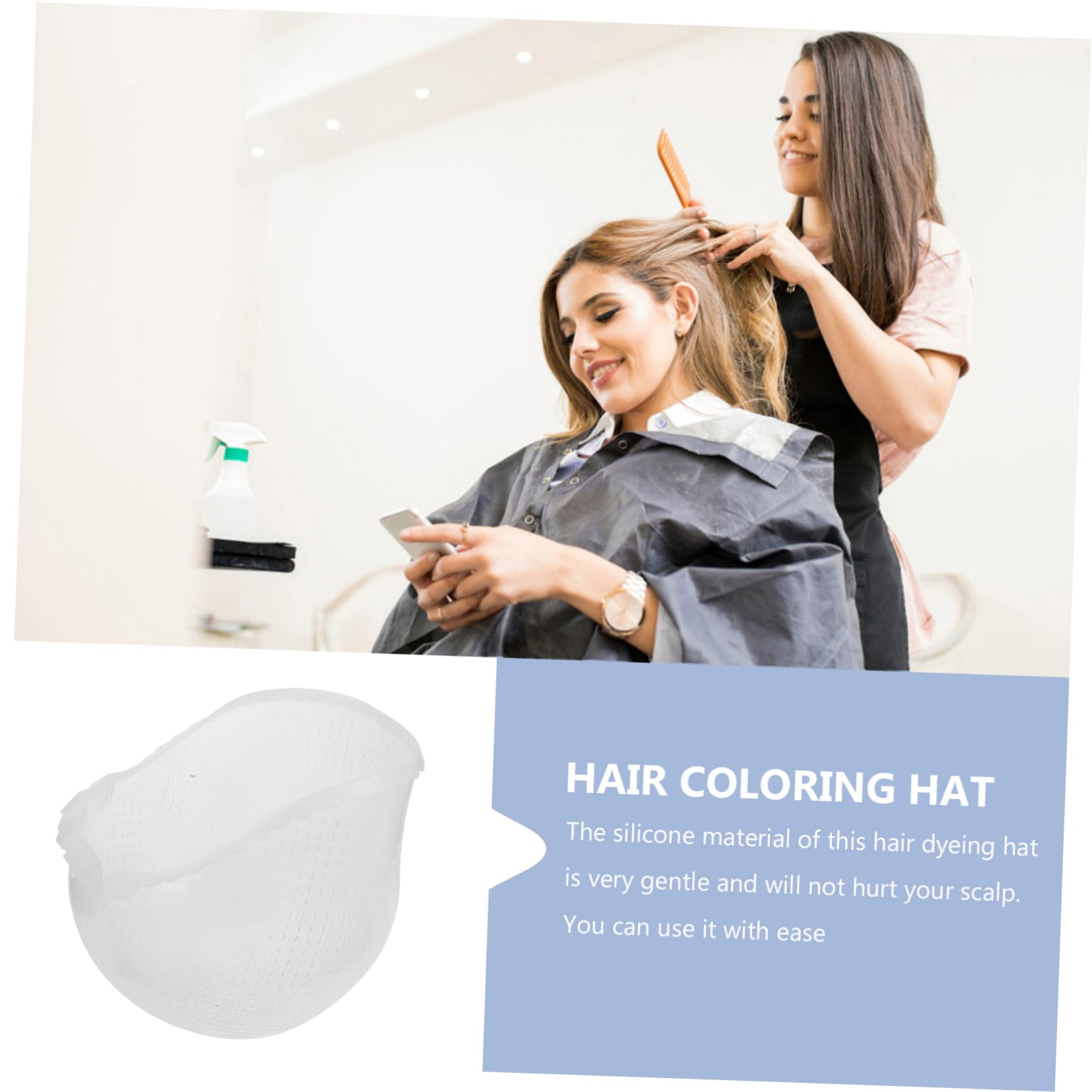 BESTYASH Gorro De Silicona Profesional Para Mechas Para Plopping y Teñido Reutilizable Adecuado Para Salón y Hogar