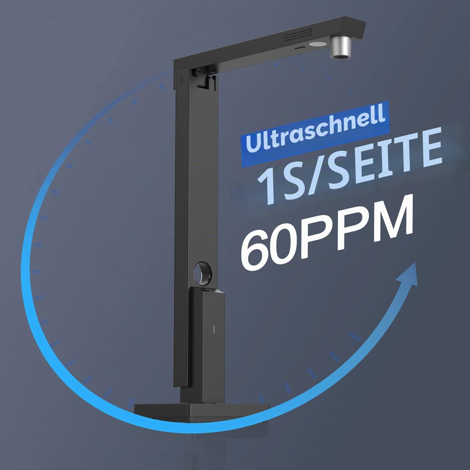 CZUR Lens Pro 12 MP Tragbarer Dokumentenscanner, schneller USB-Scanner Papierschutz kein Stau/kein Kratzer, 330 DPI, mit OCR, mobiler Scanner für Mac, Windows (Lens1200)