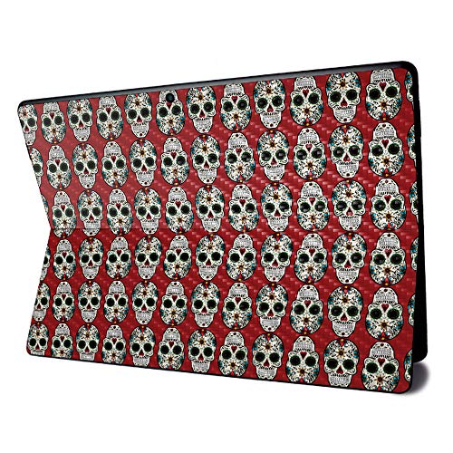 Image of MightySkins Carbon Fiber Skin for Microsoft Surface Pro X - Sugar Skull | Textured Carbon Fiber Finish | Easy to Apply, Remove, and Change Styles | Made in The USA