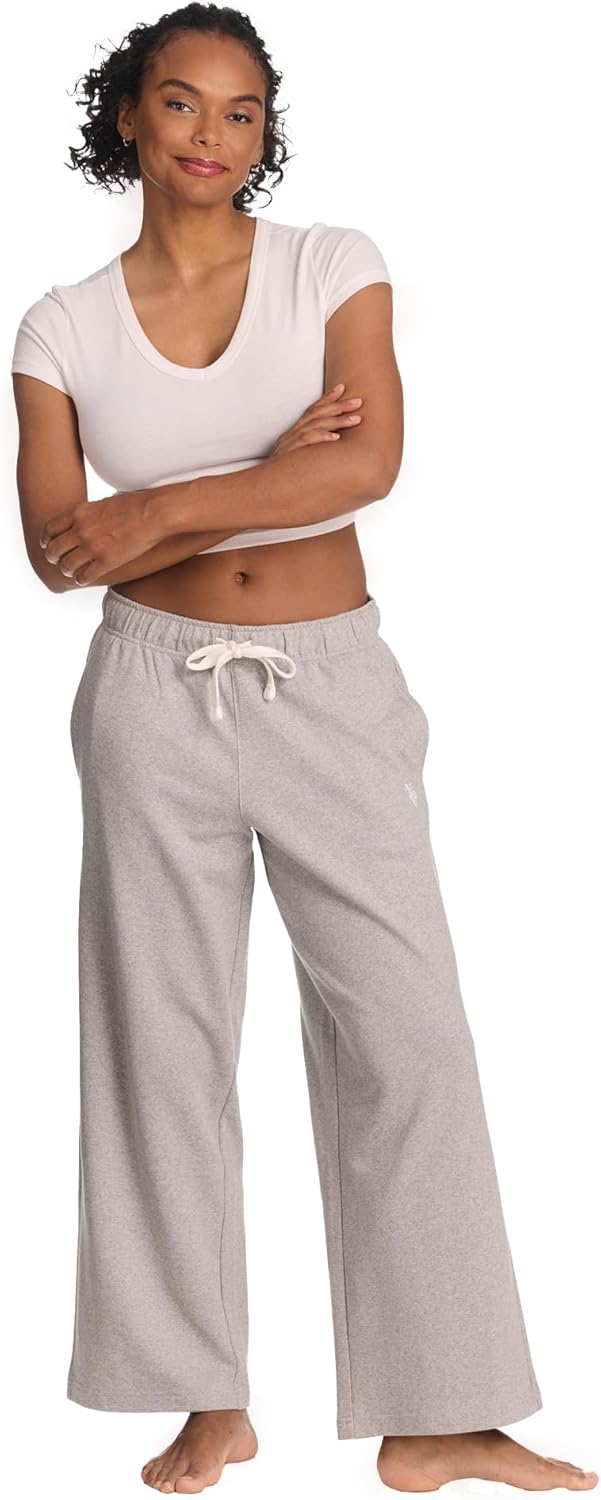 U.S. Polo Assn. Womens Sweatpants with Pockets, French Terry Womens Joggers Wide-Leg Sweats - Image 7