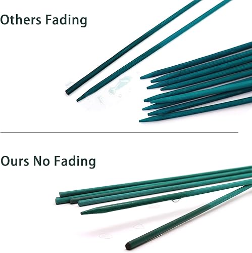 Miniatura 3 de DANGKELILI - Estacas para plantas de exterior y plantas de interior, 25 piezas de soporte para palitos de plantas, palos de bambú verde, estacas de