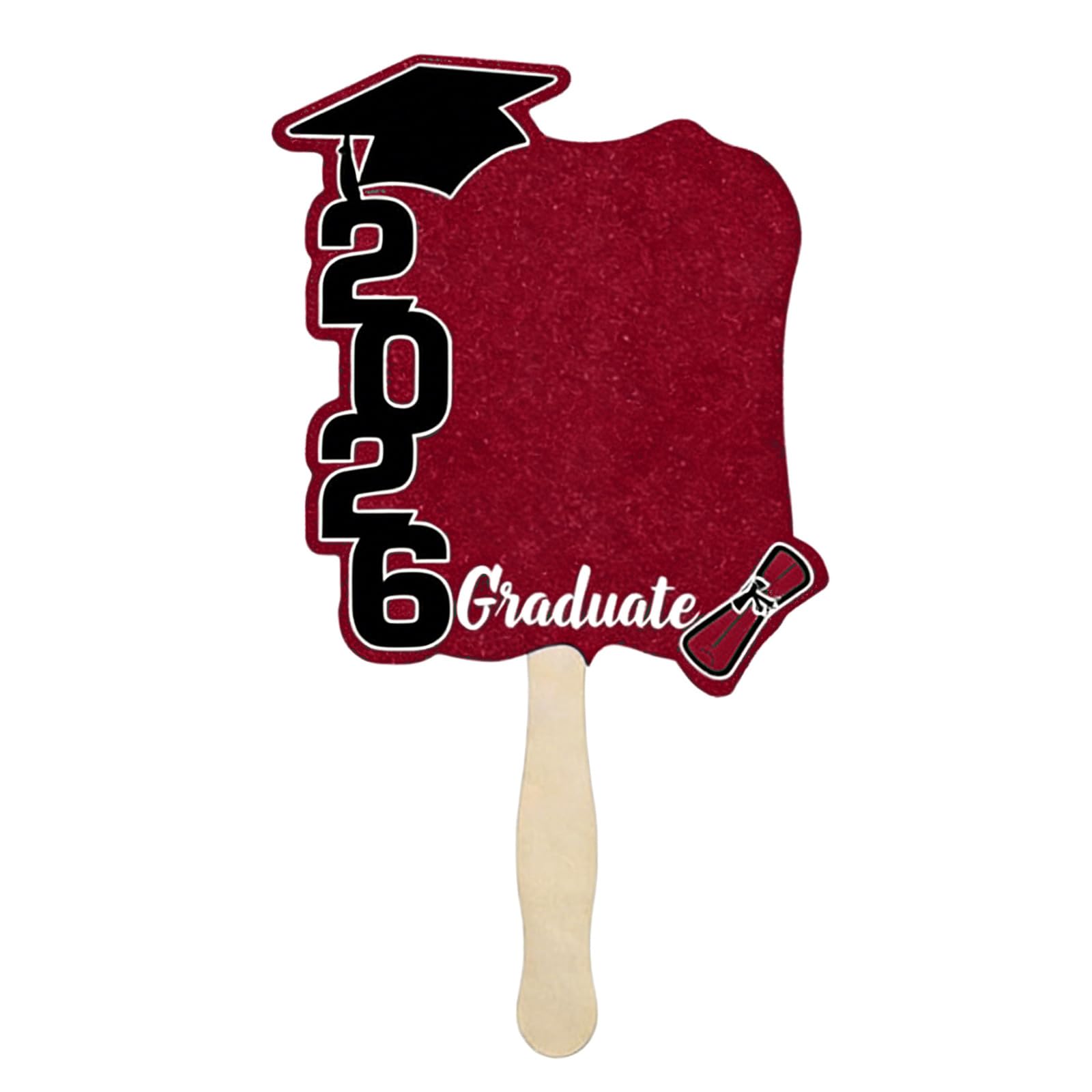 Ekoama Class Of 2026 Graduation Fan Double Sided Printed Wooden Hand Fan For Graduation Ceremony Decoration Commencement
