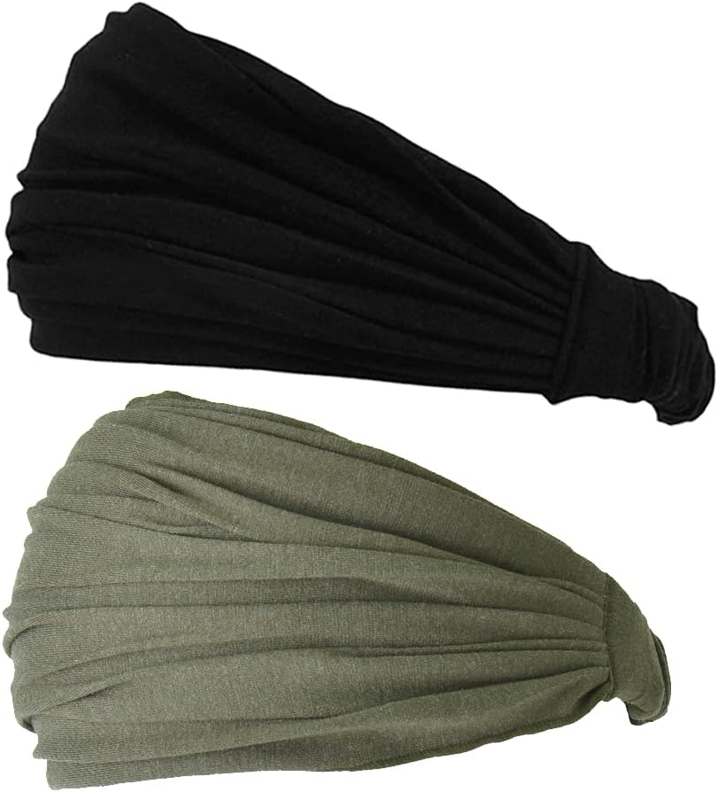 Black & Khaki Japanese Bandana Headbands Sports Set L