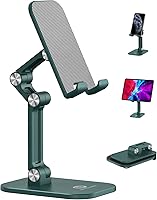 Vista 15 de OCYCLONE Soporte para teléfono, altura y ángulo ajustable, soporte plegable para teléfono celular para escritorio, soporte más alto para iPhone