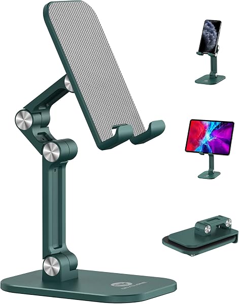 OCYCLONE Phone Stand for Desk, Foldable Cell Phone Stand Holder, Green