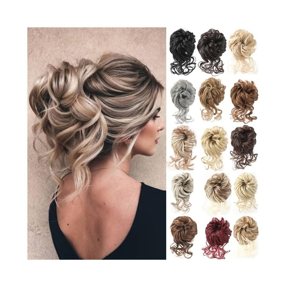 Chignon finto Chignon sintetico riccio e spettinato con elastico, coda di cavallo in fibra sintetica Donne(16P613)