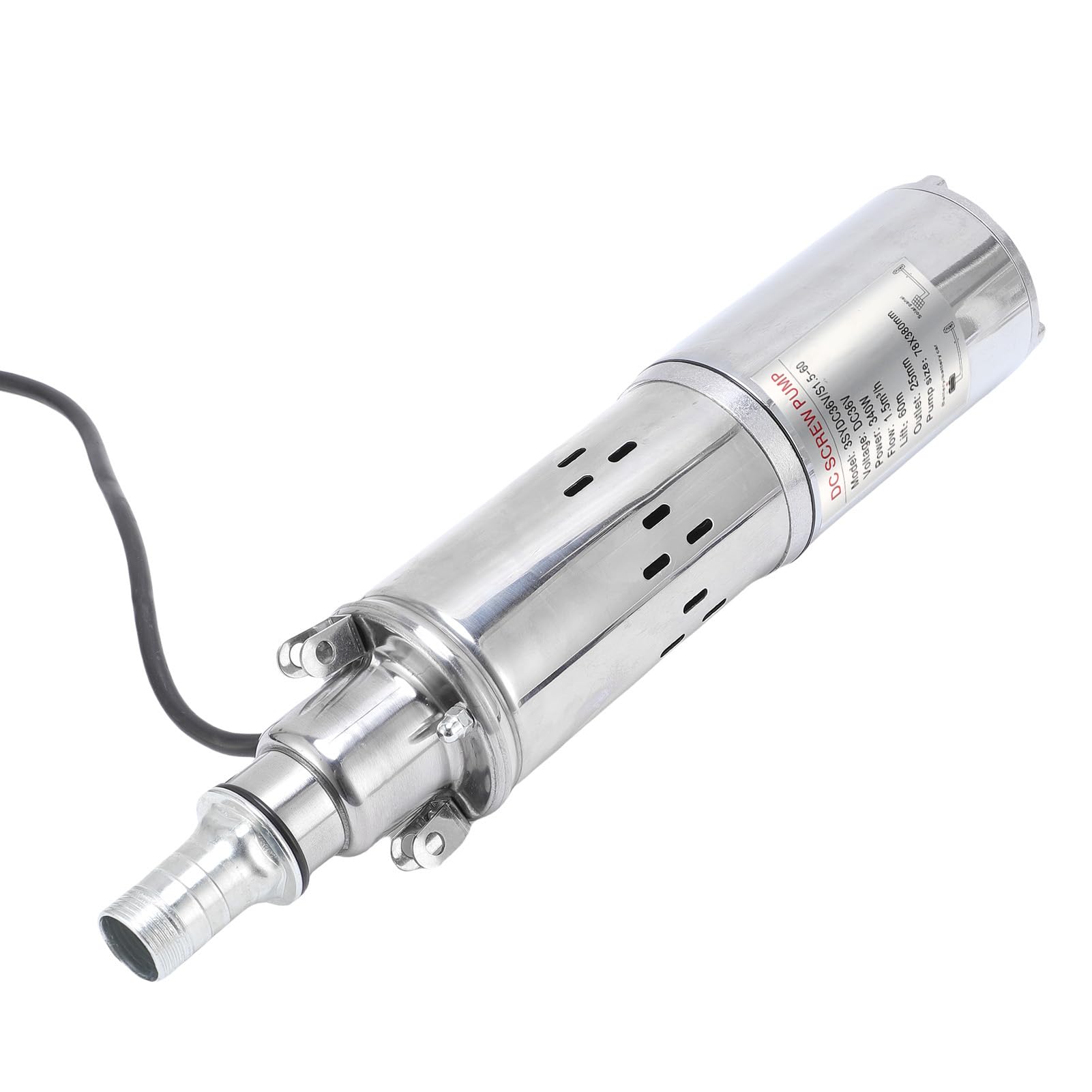 Jeffergarden 3-calowa Solarna Pompa Głębinowa, 340 W, 1,5 M³/h Zatapialna Pompa Wodna ze Stali Nierdzewnej 196FT z Uszczelnieniem Mechanicznym z PTFE, Do Wydobywania Rzek Nawadnianie W