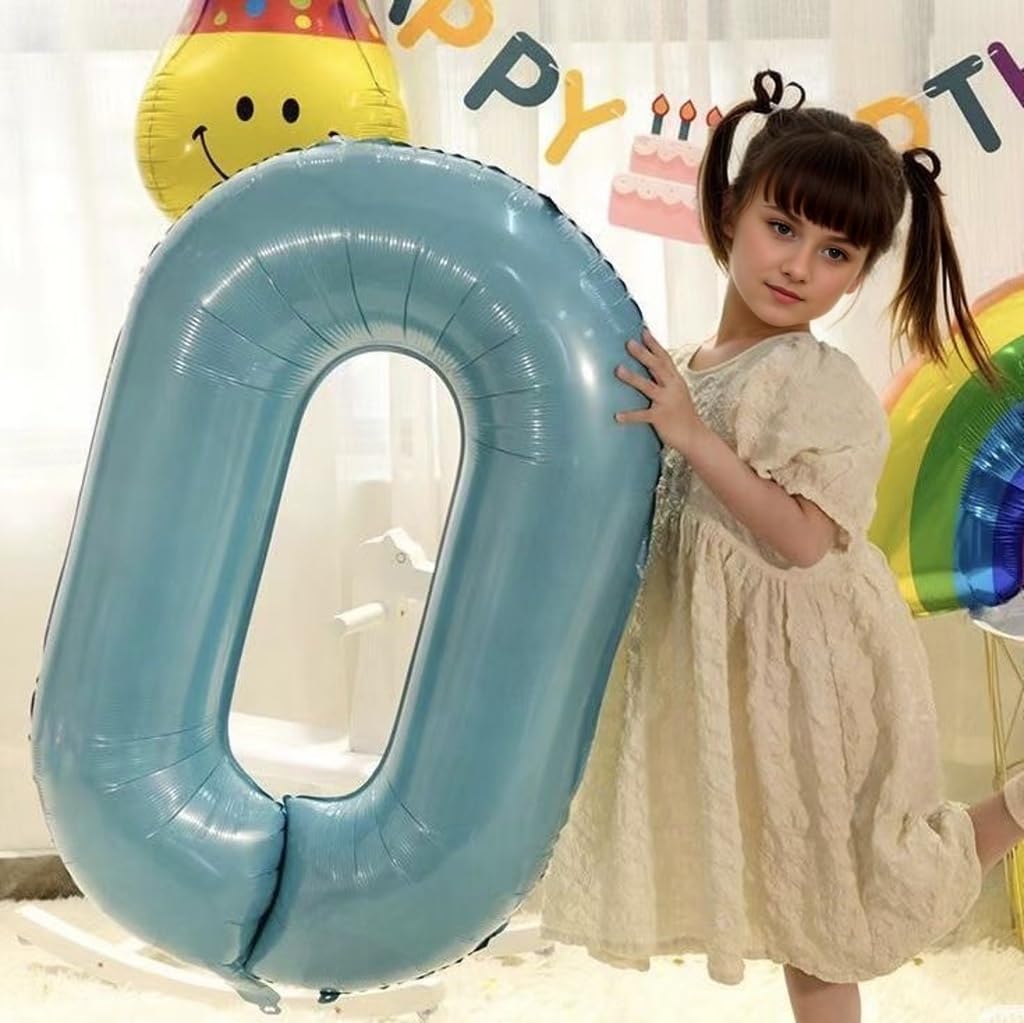Red 0 balloon 40 Inch Giant Helium Foil Number 0 to 9 Red Balloon Birthday Wedding Party Digital Decorations (Number 0) — view 529
