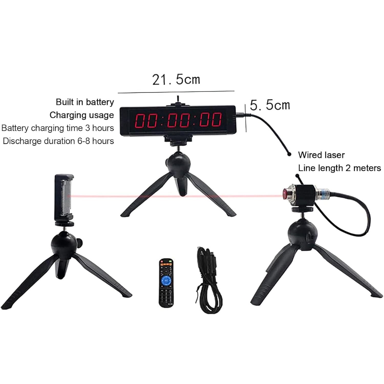 Led-Countdown-Uhr Für Den Außenbereich, Digitaler Countdown-Timer Mit Sensor, Halterung Und Fernbedienung, Geeignet Für Laufveranstaltungen, Pferderennen Und Rollschuhlaufen