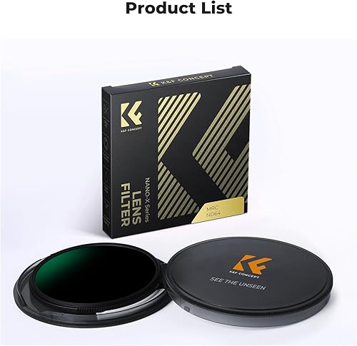 Miniatura 8 de K&F Concept Filtro de lente ND64 de 2.835 in (filtro de densidad neutra fija de 6 paradas), 28 recubrimientos multicapa HD impermeable ultra delgado