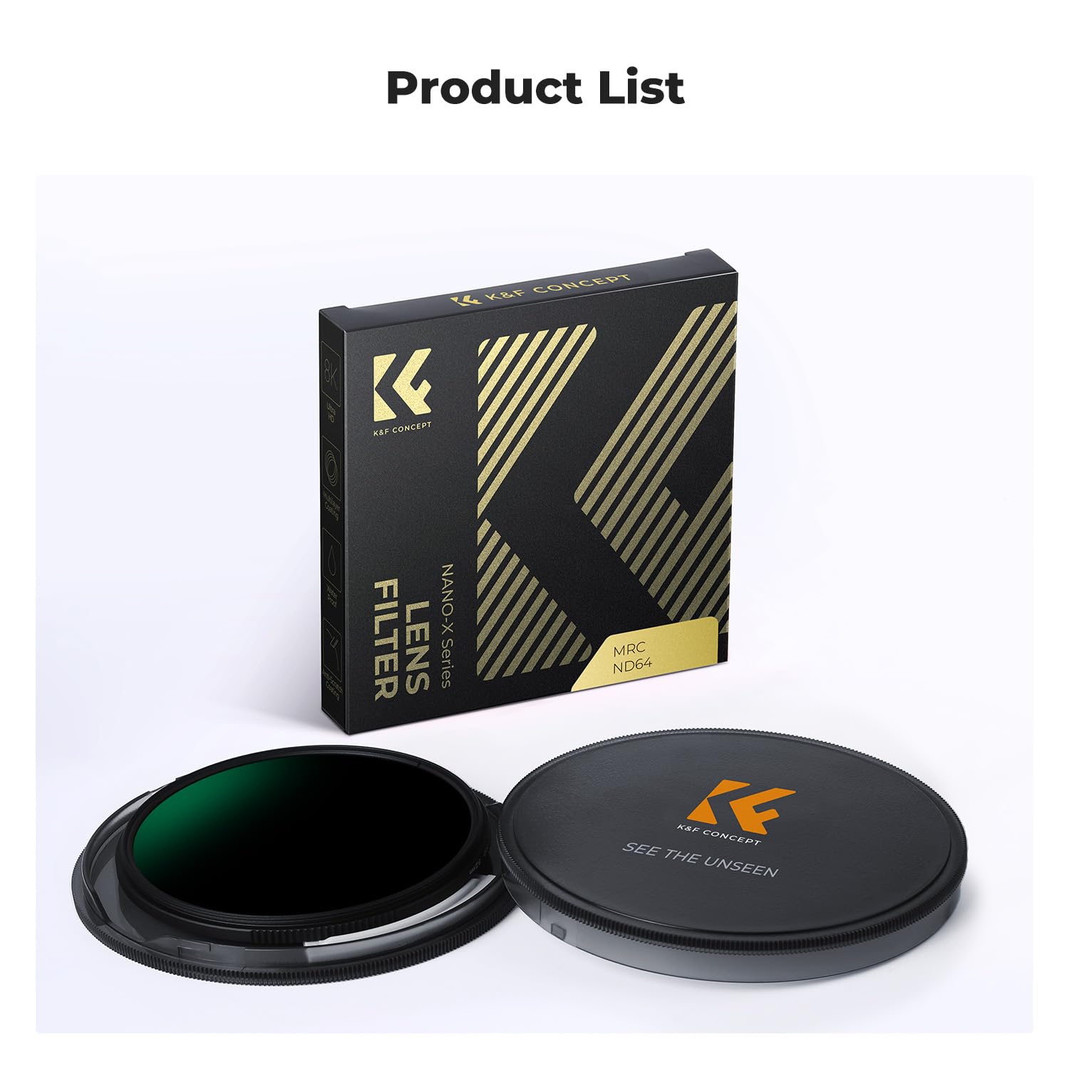 K&F CONCEPT Filtr ND64 82 mm stały szary filtr z 6 poziomami przysłony (Nano-Xcel Serie)