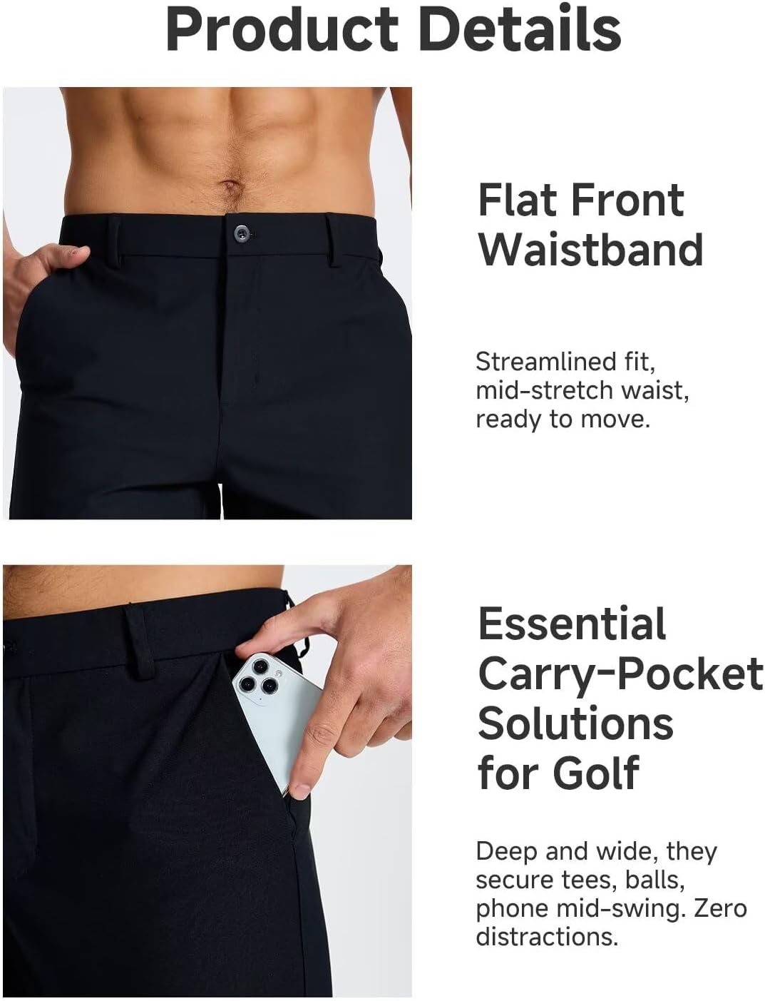 Men's Classic Fit 7/9/11 Inch Golf Shorts Lightweight Long Stretch Hiking Short with 4 Pockets for Casual Work - Image 3