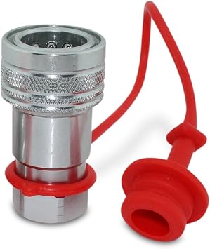 Summit Hydraulics 1/2 Ag ISO 5675 Hydraulic Quick Connect Tractor Female Coupler, Poppet Pioneer Style w/Dust Caps