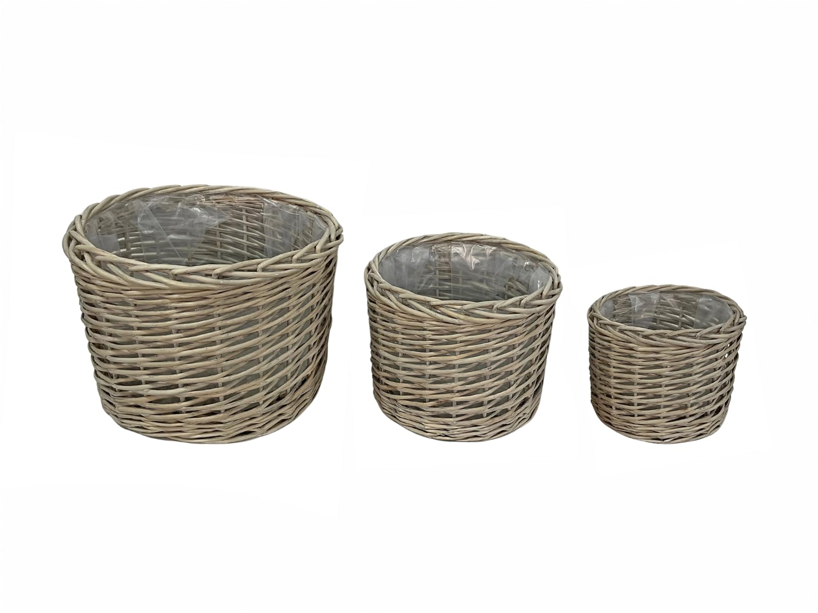 Macetero Mimbre 36D Cms. S/3 36Dx27 Cms, Natural | Alexandra House Living Macetero Mimbre 36D Cms. S/3 36Dx27 Cms, Natural