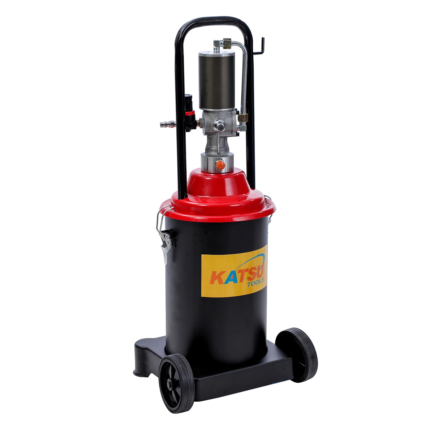 KATSU Tools Bomba de Grasa Neumática 12L Bomba de Engrase con Aire a Presión Dispensador de Pistola de Grasa de Aire Portátil con 12ft Manguera, 450 Bar, para Maquinaria de Automóviles y Camiones