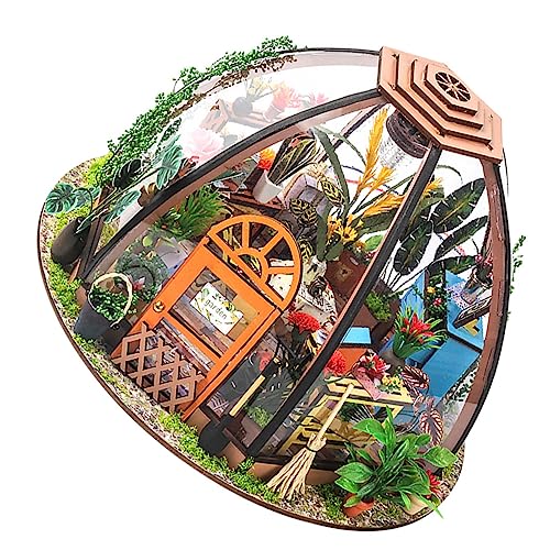 Maison en bois à construire soi-même kit miniature étoiles et fleurs pour enfants