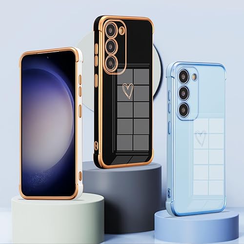Miniatura 6 de ZTOFERA Funda para Samsung Galaxy S23 5G, lindo borde chapado con patrón de corazones de amor con protección de lente de cámara para Galaxy S23 6.1