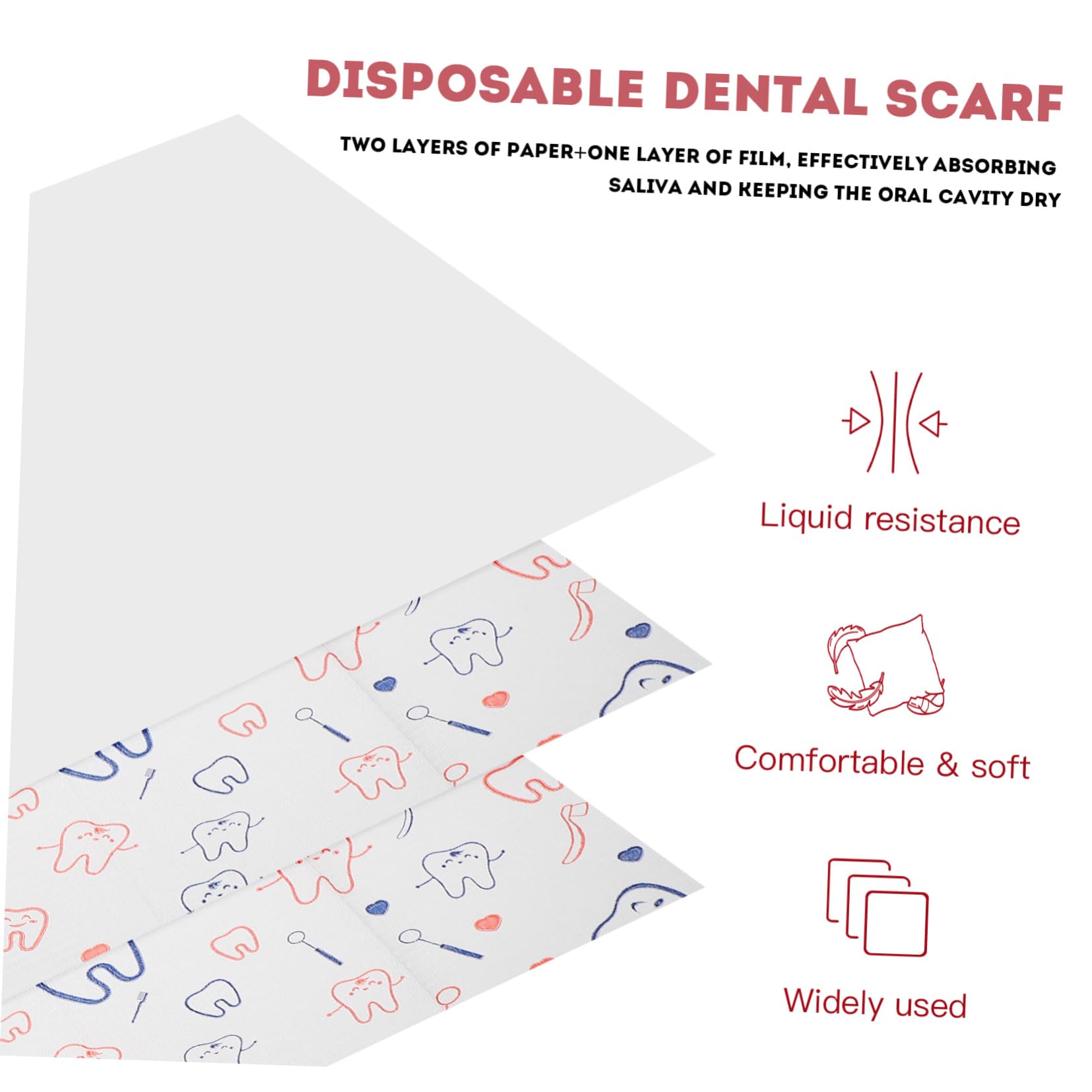Baberos Dentales Desechables para Pacientes Niños Diseño Adorable, Resistentes al Desgarro y Cobertura Amplia, Ideales para Salones de Manicura y Comidas
