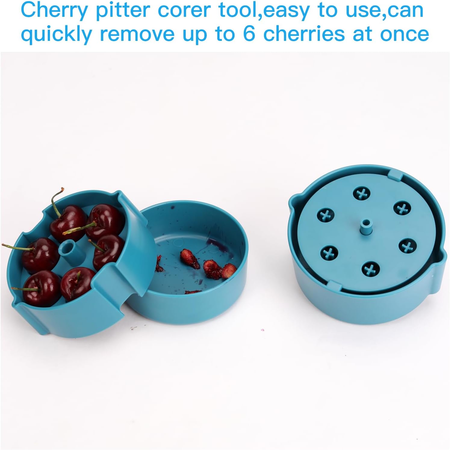 Cherry Pitter,Multi Quick Release Cherry Pitter Corer Tool,Cherry Corer Pit Remover Cherry remove up to 6 cherries at once