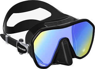 Cressi Z2 Frameless Diving Mask - Black, Yellow Lens | Wide View, Low-Volume Comfort for Scuba, Freediving