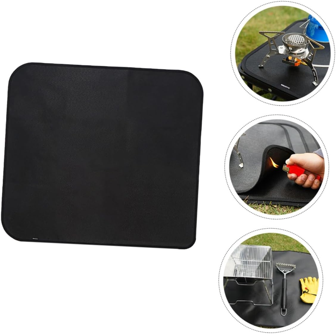 Fireproof Outdoor Heat Insulated Mat for Camping BBQ Foldable Fire Resistance Pad with Heat-Retardant Barrier Portable and Easy to Clean Placemat for Picnic and Grilling