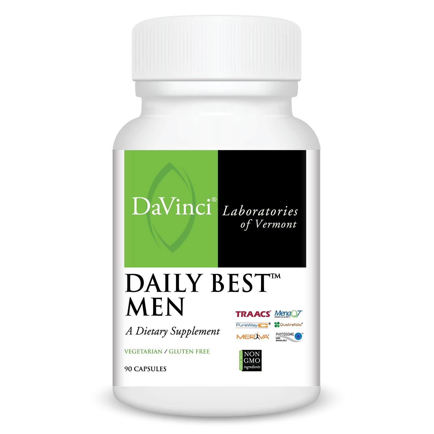 DAVINCI Labs - Daily Best Men - A Dietary Supplement with Vitamin B6, Vitamin B12 Vitamin C, Vitamin K2, and More - Vegetarian, Gluten-Free - 90 Capsules