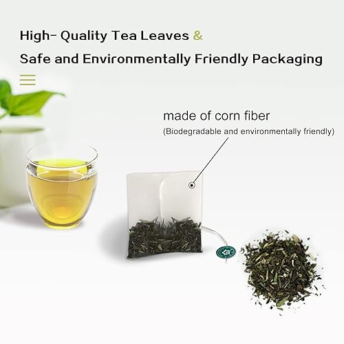 Miniatura 5 de RIANTEA Té helado Cold & Hot Brew, té verde orgánico prevernal Sencha, bolsita de té original con hojas y bolsita de té baja en cafeína naturalmente