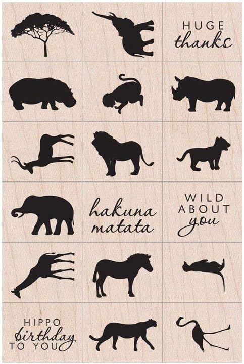 Hero Arts LP456 Wood Sets, Safari Ink 'n' Stamp