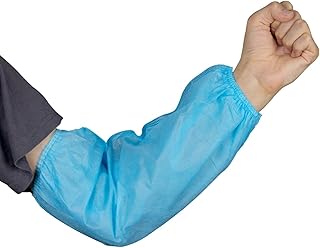 GZKDKZB Fundas Desechables para protección de Brazos, Fundas de Tela no Tejida, Altamente hidrofóbicas, Paquete de 100, para Uso en Salas Blancas, clínicas de Cocina (Color: Azul)
