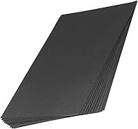 10 Pack A4 Black Opaque Rigid PVC Sheets 0.5mm Thick 297x210mm - Durable for DIY Cutting & Office Projects