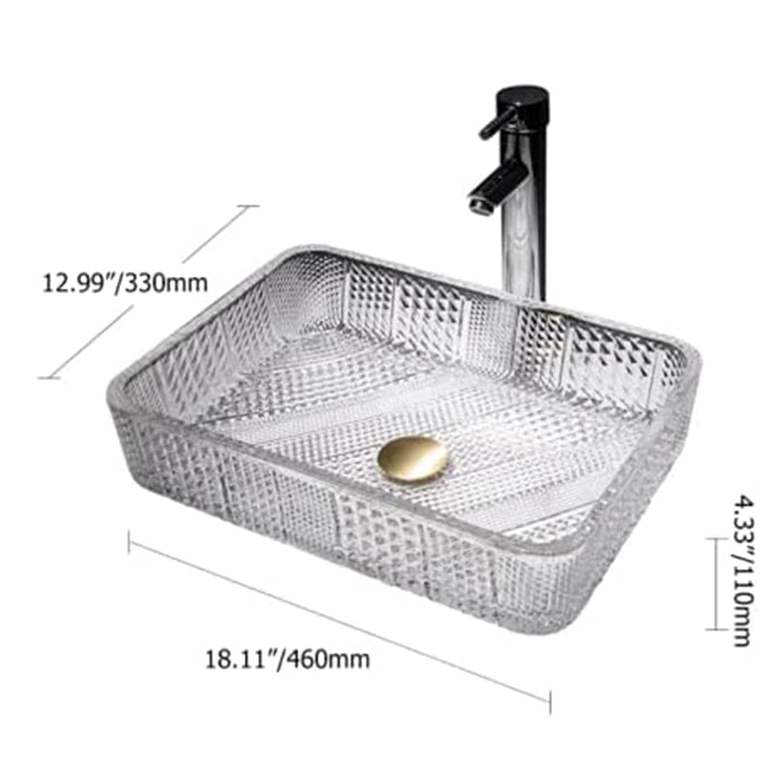 Lavabo da Bagno, lavabo da Bagno in Vetro Cristallo Trasparente a Forma di Diamante, Ciotola per lavabo da Bagno, per ristrutturazione del Bagno