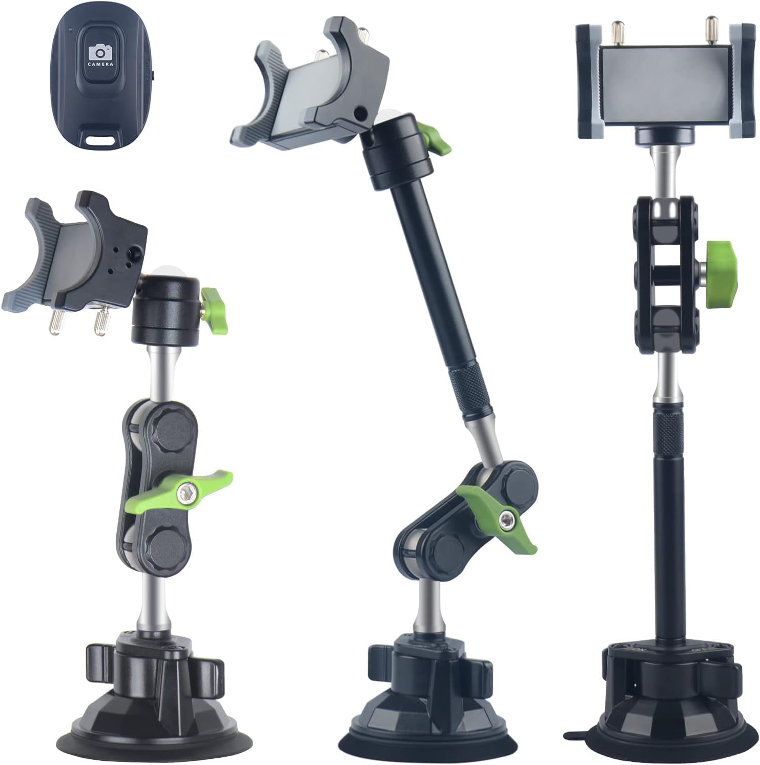 ELTERAZONECar Phone Mount - Universal Magic Arm Suction Mount for Video Recording, Vlogging, Windshield & Dashboard Holder for All Smartphones & Cars