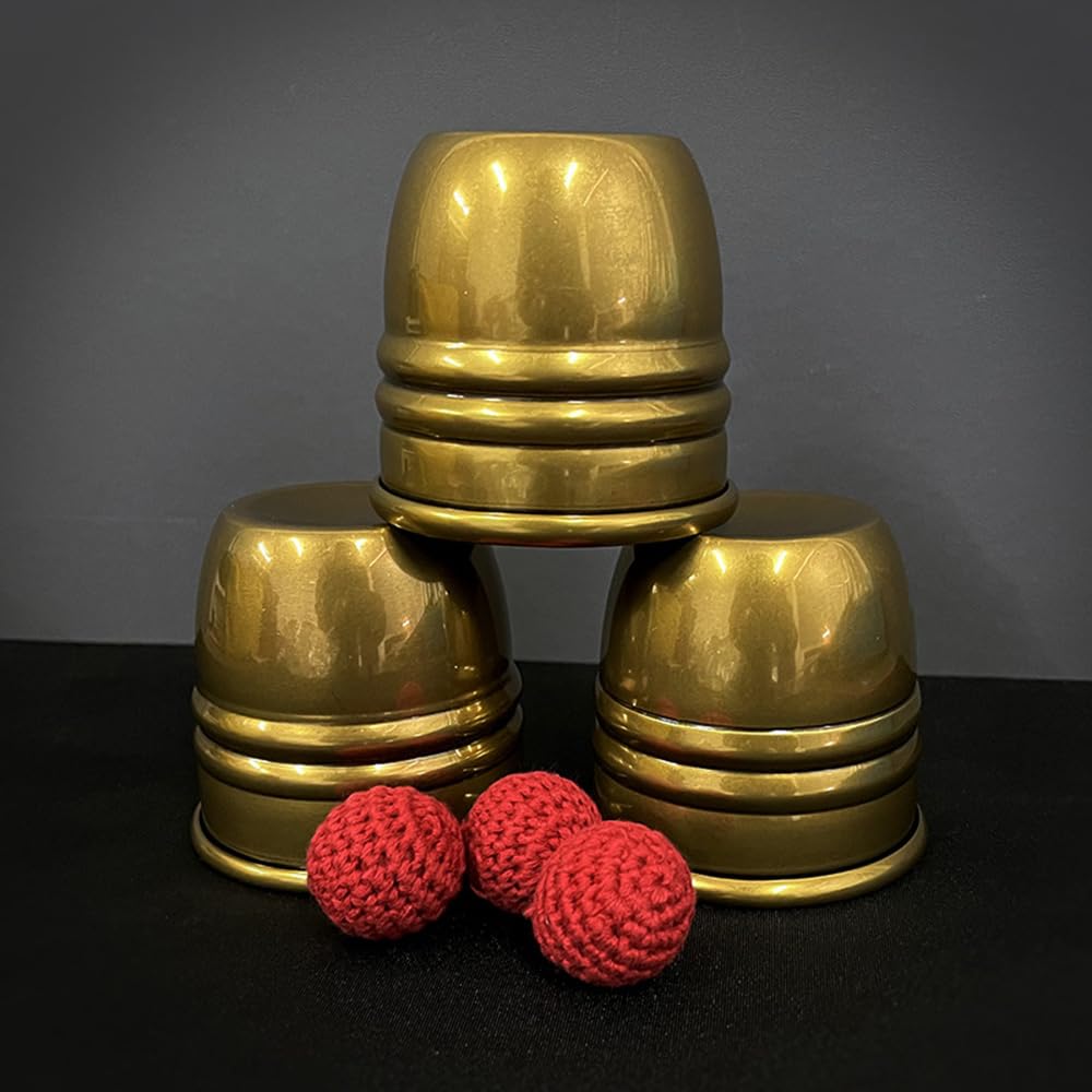Super Cups and Balls (Messing / gealtert) Magic Tricks Chop Cup Ball Appearing Vanishing Magia Close Up Illusions Gimmicks Mentalismus Requisiten