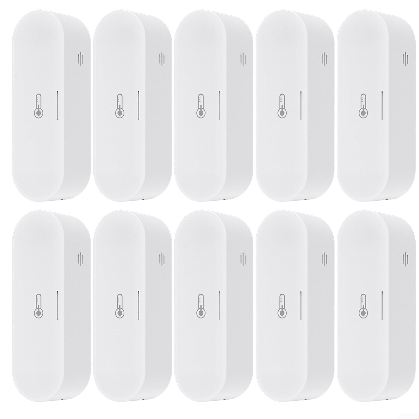 RANRAO Zigbee Sensor de temperatura y humedad, suppot USB y alimentación de batería, requiere ZigbeeHub, compatible con HomeKit, Alexa (10 unidades)
