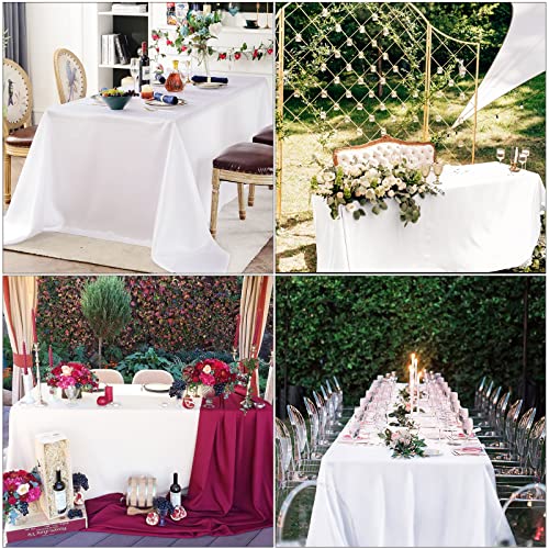 12 Pack Satin Tablecloth Wedding Rectangle Tablecloth Bright Silk Tablecloth Smooth Fabric Table Overlay Cover For Wedding Banquet Party Events,Birthday Celebration Table Decoration(57"X108",White) #TOP4