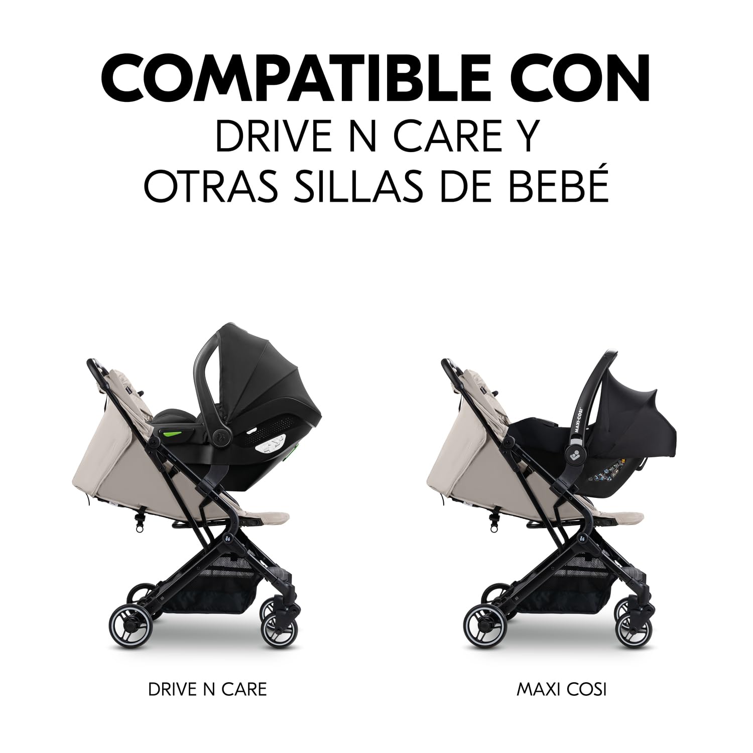 hauck Adaptador para Sillas de Coche de Bebé en Sillas de Paseo Travel N Care y Travel N Care Plus - Compatible con Drive N Care Cybex Kiddy Joie Kinderkraft Maxi-Cosi - Negro