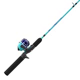 Zebco Kids Splash Jr. Spincast Reel and Fishing Rod Combo, 4-Foot 2-Piece Fishing Pole, Right-Hand Retrieve, Pre-Spooled with 6-Pound Cajun Line Spincast Reel - Blue
